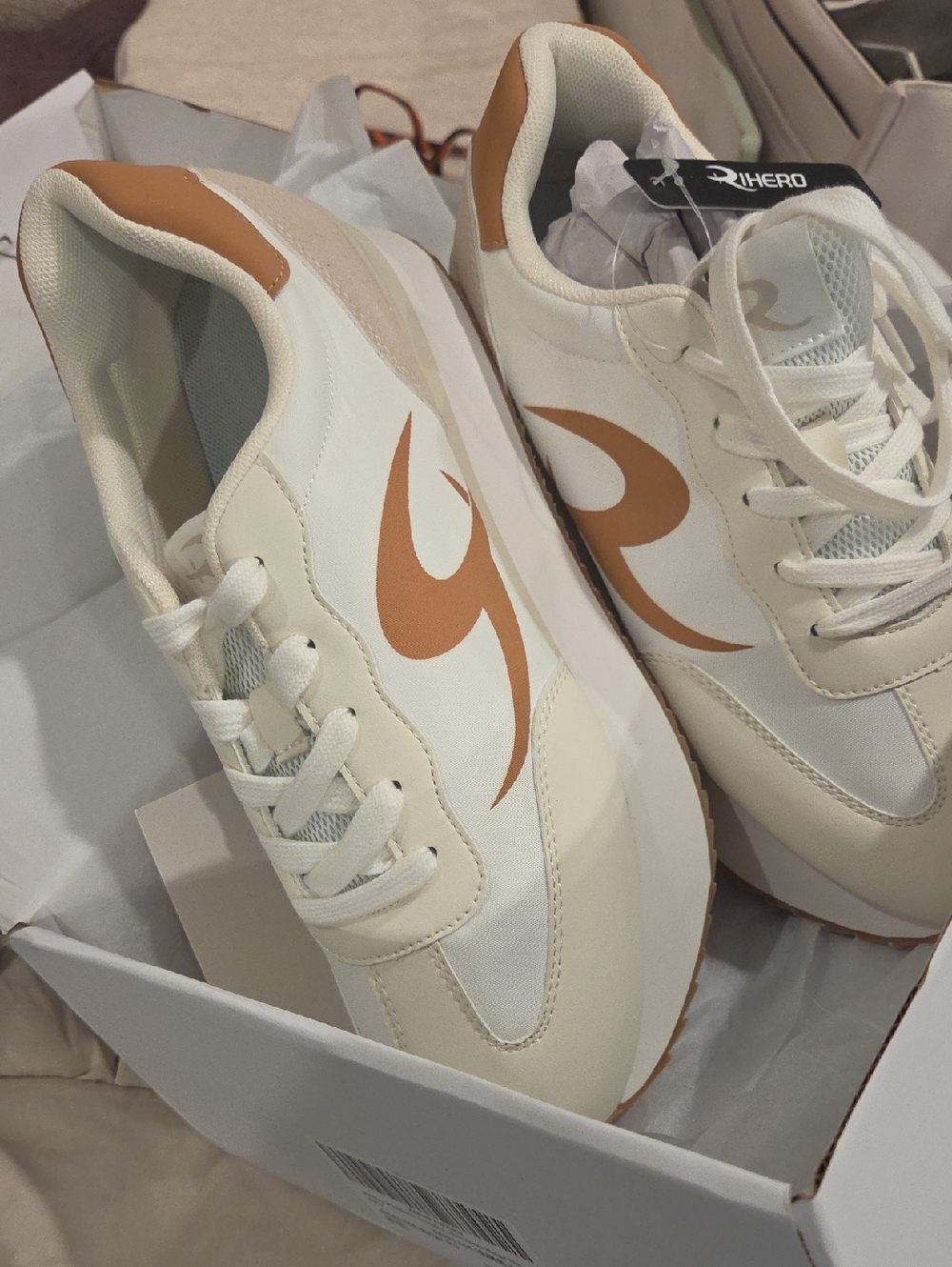Women's Cream & Tan Platform Sneaker